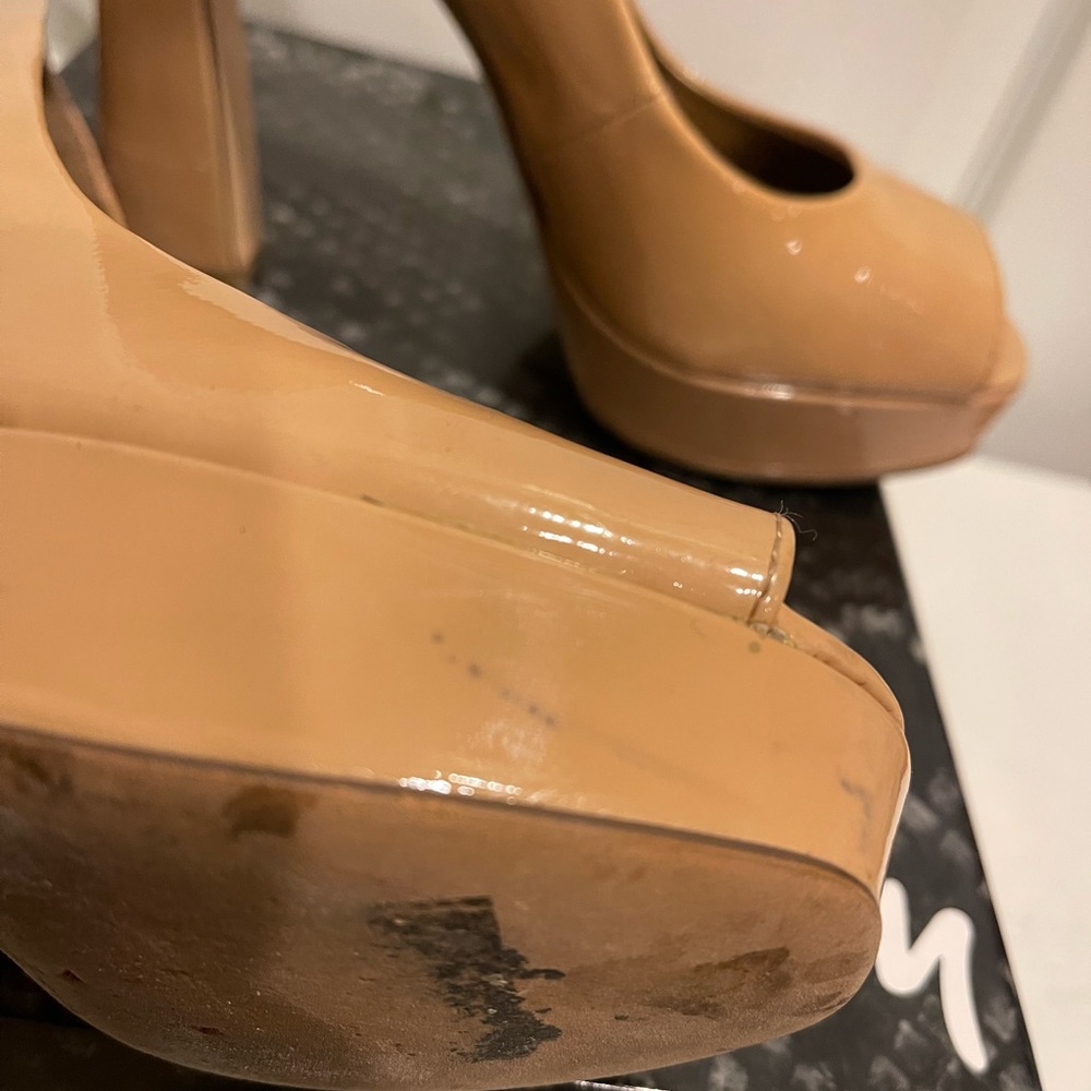 Vintage Sam Edelman Platform Peep Toe Platform Shoes Tacoma Blush - Picture 4 of 6